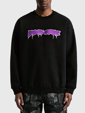 FA F***ing Awesome Black and Purple Drip Logo Crewneck Sweatshirt